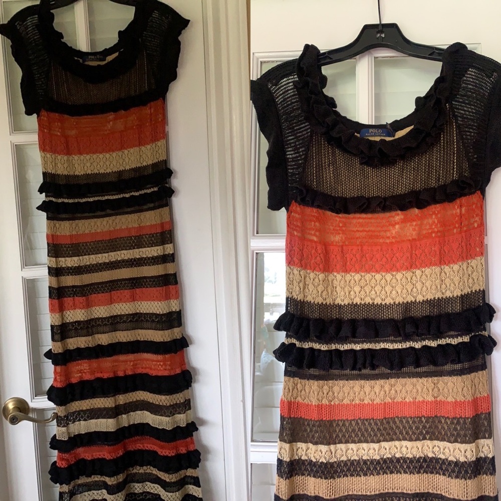 NWOT Ralph Lauren crochet knit midi dress